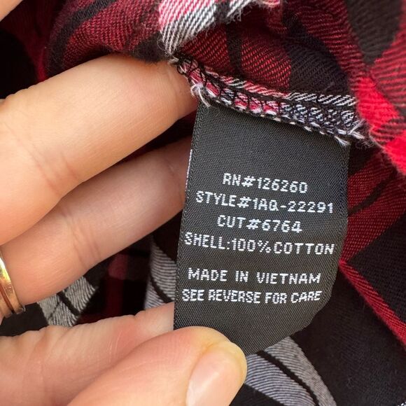 JAK&RAE Larue Faux Pearl-Embellished Cotton Button-Down Shirt Red Size Medium - Picture 8 of 8